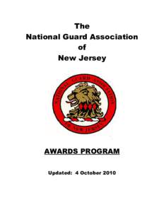 The National Guard Association of New Jersey  AWARDS PROGRAM