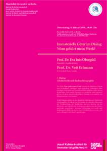 Humboldt-Universität zu Berlin Institut für Kulturwissenschaft Sound Studies Lab Josef Kohler-Institut für Immaterialgüterrecht Institut für Musik- und Medienwissenschaft Institut für deutsche Literatur