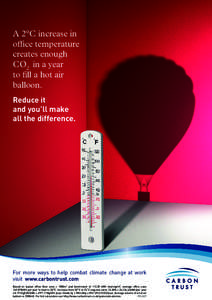A 2°C increase in office temperature creates enough CO2 in a year to fill a hot air balloon.