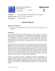 International Ethics Standards Board for Accountants / Conflict of interest / Accountant / New Zealand Institute of Chartered Accountants / American Institute of Certified Public Accountants / Confidentiality / Management consulting / Accountancy / Business / Professional accountancy bodies