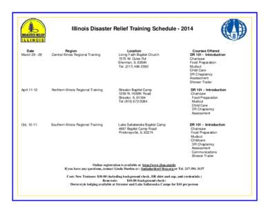 DR Training Schedule 2014