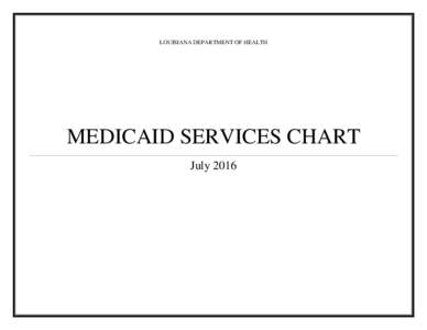 LOUISIANA DEPARTMENT OF HEALTH  MEDICAID SERVICES CHART July 2016  NOTE: The points of contact listed in this document is applicable to Medicaid recipients in the fee-for-service Medicaid program. Healthy Louisiana Plan