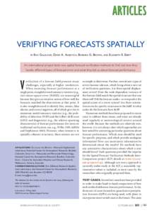 Verifying Forecasts Spatially by Eric Gilleland, David A. Ahijevych, Barbara G. Brown, and Elizabeth E. Ebert  An international project tests new spatial forecast verification methods to find out how they