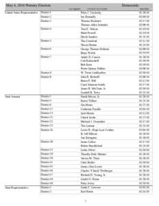 May 4, 2010 Primary Election  Democratic[removed]:27:26AM  Date Filed