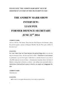 Liam Fox / Johnny Marr / The Sun Came Out / British people / Scottish people / Andrew Marr
