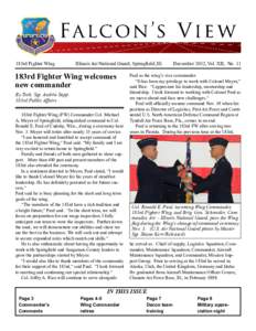 183rd Fighter Wing 	  Illinois Air National Guard, Springfield, Ill. 183rd Fighter Wing welcomes new commander