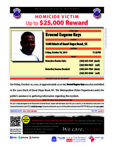 METROPOLITAN POLICE DEPARTMENT WASHINGTON, DC HOMICIDE VICTIM[removed]HOMICIDES/2014/KEYS_BREOND.PDF