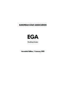 EUROPEAN GOLF ASSOCIATION  EGA