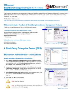 MDaemon Messaging Server - BlackBerry Configuration Guide