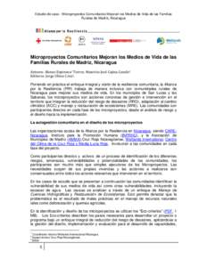 Estudio de caso - Microproyectos Comunitarios Mejoran los Medios de Vida de las Familias Rurales de Madriz, Nicaragua Microproyectos Comunitarios Mejoran los Medios de Vida de las Familias Rurales de Madriz, Nicaragua Au