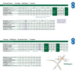 Rockwell Green or Tonedale | Wellington | Taunton  22 22A  Mondays to Fridays