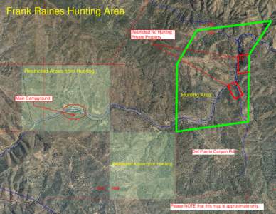 Frank Raines Hunting Area T5S Restricted No Hunting Private Property  T6S