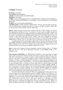 Schede storico-territoriali dei comuni del Piemonte Comune di Cereseto Davide Caffù 2007 Comune: Cereseto Provincia: Alessandria.