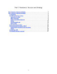 Part 5: Resistance: Structure and Strategy Part 5: Resistance: Structure and Strategy...........................................................................................1 Part 5: Resistance: Structure and Strategy...........................................................................................2