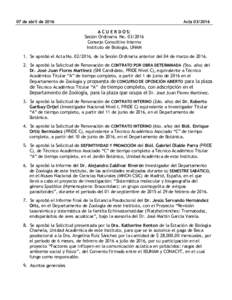 07 de abril deActaA C U E R D O S: Sesión Ordinaria No