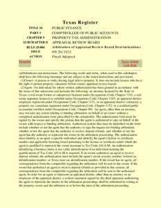 Texas Register TITLE 34 PART 1 CHAPTER 9 SUBCHAPTER D RULE §9.804