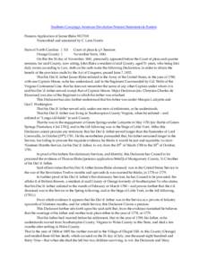 Southern Campaign American Revolution Pension Statements & Rosters Pension Application of James Blake W17318 Transcribed and annotated by C. Leon Harris State of North Carolina } S.S Court of pleas & q’r Sessions Orang