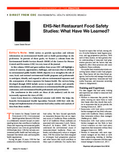 EHS-Net Restaurant Food Safety Studies: What Have We Learned?