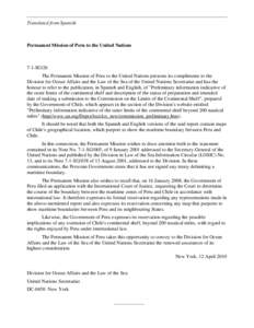 International relations / Maritime boundaries / Coastal geography / United Nations Convention on the Law of the Sea / Continental shelf / Peru / Outline of Peru / Chile–Peru relations / Political geography / Physical geography / Law of the sea