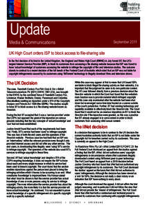 Update  Media & Communications September 2011