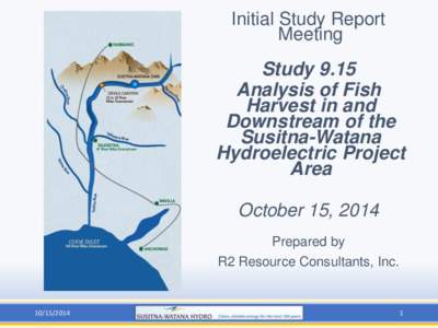 Initial Study Report Meeting Study 9.15 Analysis of Fish Harvest in and