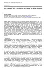 Perception, 2003, volume 32, pages 1093 ^ 1107  DOI:[removed]p5101 Sex, beauty, and the relative luminance of facial features