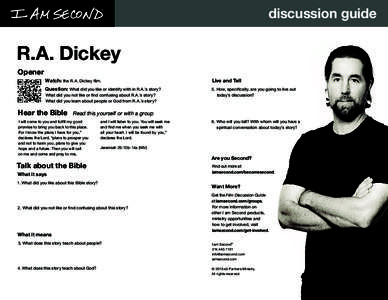 discussion guide  R.A. Dickey Opener Watch: the R.A. Dickey film.