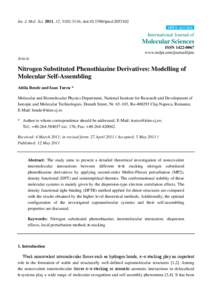 Nitrogen Substituted Phenothiazine Derivatives: Modelling of Molecular Self-Assembling