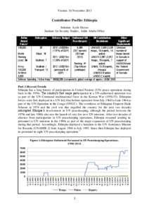 Version: 16 November[removed]Contributor Profile: Ethiopia Solomon Ayele Dersso Institute for Security Studies, Addis Ababa Office Active