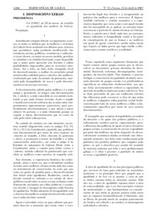 [removed]DIARIO OFICIAL DE GALICIA I. DISPOSICIÓNS XERAIS PRESIDENCIA