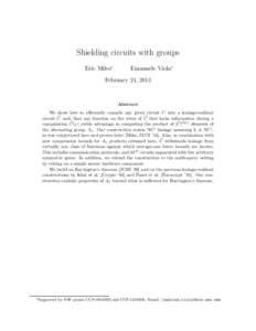 Shielding circuits with groups Eric Miles∗ Emanuele Viola∗  February 24, 2014