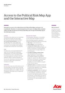 Access to the Political Risk Map App and the Interactive Map