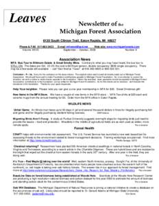 Leaves  Newsletter of the Michigan Forest Association[removed]South Clinton Trail, Eaton Rapids, MI 48827