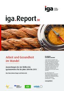 iga.Report  Arbeit und Gesundheit im Wandel Auswertungen der vier Wellen des iga.Barometers für die Jahre 2004 bis 2013