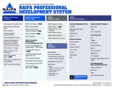 National Association of Insurance and Financial Advisors  NAIFA PROFESSIONAL DEVELOPMENT SYSTEM NAIFA Professional Programs