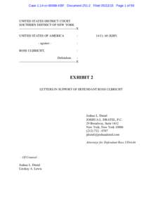 Case 1:14-crKBF DocumentFiledPage 1 of 59  UNITED STATES DISTRICT COURT SOUTHERN DISTRICT OF NEW YORK ------------------------------------------------------X UNITED STATES OF AMERICA