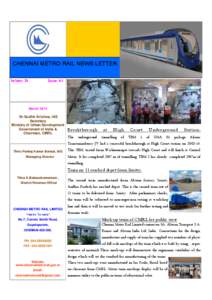 CHENNAI METRO CHENNAI RAIL NEWS STATION LETTER RAIL NEWS LETTER