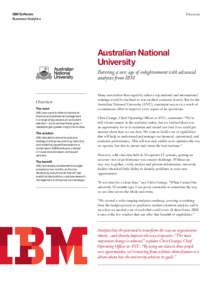 IBM Software Business Analytics Education  Australian National