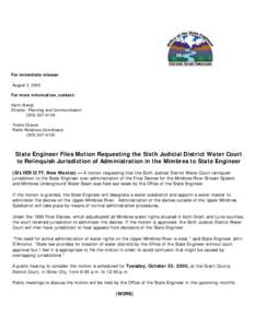 For immediate release: August 2, 2005 For more information, contact: Karin Stangl Director, Planning and Communication[removed]