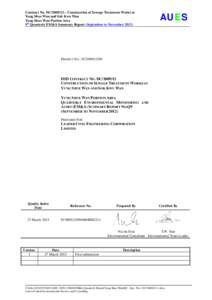 Contract No. DC[removed] – Construction of Sewage Treatment Works at Yung Shue Wan and Sok Kwu Wan Yung Shue Wan Portion Area 9th Quarterly EM&A Summary Report (September to November[removed]AUES