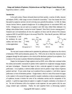 Design and Synthesis of Explosives: Polynitrocubanes and High Nitrogen Content Heterocycles March 17th, 2005