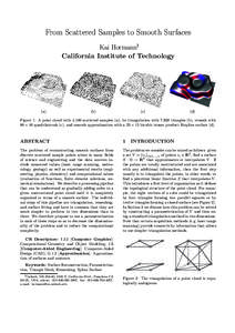 From Scattered Samples to Smooth Surfaces Kai Hormann1 California Institute of Technology (a)