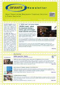 Newsletter About Decentralized Wastewater Treatment Solutions & Proper Sanitation For human dignity and urban environmental protection 