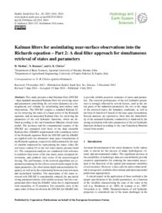 Hydrol. Earth Syst. Sci., 18, 2521–2541, 2014 www.hydrol-earth-syst-sci.net[removed]doi:[removed]hess[removed] © Author(s[removed]CC Attribution 3.0 License.  Kalman filters for assimilating near-surface obser