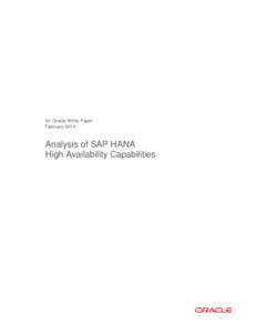 Analysis of SAP HANA vs. Oracle MAA