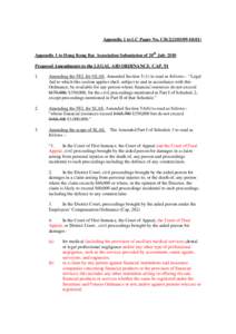 Appendix 1 to LC Paper No. CB[removed]) Appendix 1 to Hong Kong Bar Association Submission of 20th July 2010 Proposed Amendments to the LEGAL AID ORDINANCE CAP[removed]Amending the FEL for OLAS, Amended Section 5 