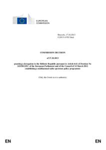 EUROPEAN COMMISSION Brussels, [removed]C[removed]final