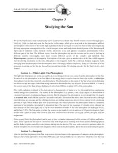 SOLAR PHYSICS AND TERRESTRIAL EFFECTS     Chapter 3