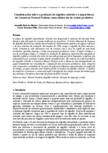 X Congresso Internacional de Custos - Florianópolis, SC, Brasil - 28 a 30 de novembro de[removed]Considerações sobre a produção do algodão colorido e a importância