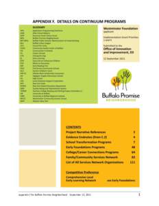 Appendix F for Buffalo Promise Neighborhood September 12, [removed] REFERENCES from the Project Narrative AYPF (2009a). Brand, Betsy, High School Career Academies: A 40-Year Proven Model for